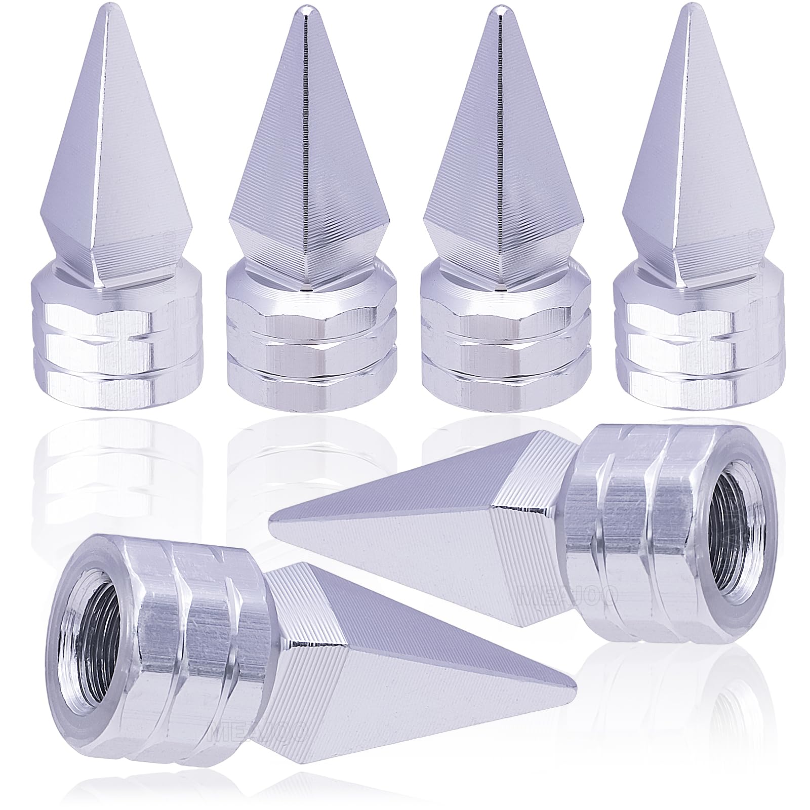 MEAJOO 6 Stück Spike-Form Reifenventilkappen, Aluminiumlegierung, Spike-Rad-Reifenventilschaft, universal, staubdicht, wasserdicht, Luftkappen für Autos, SUV, LKW, Fahrräder, Motorräder, Fahrräder MEAJOO 6 Stück Spike-Form Reifenventilkappen, Aluminiumlegierung, Spike-Rad-Reifenventilschaft, universal, staubdicht, wasserdicht, Luftkappen für Autos, SUV, LKW, Fahrräder, Motorräder, Fahrräder von MEAJOO