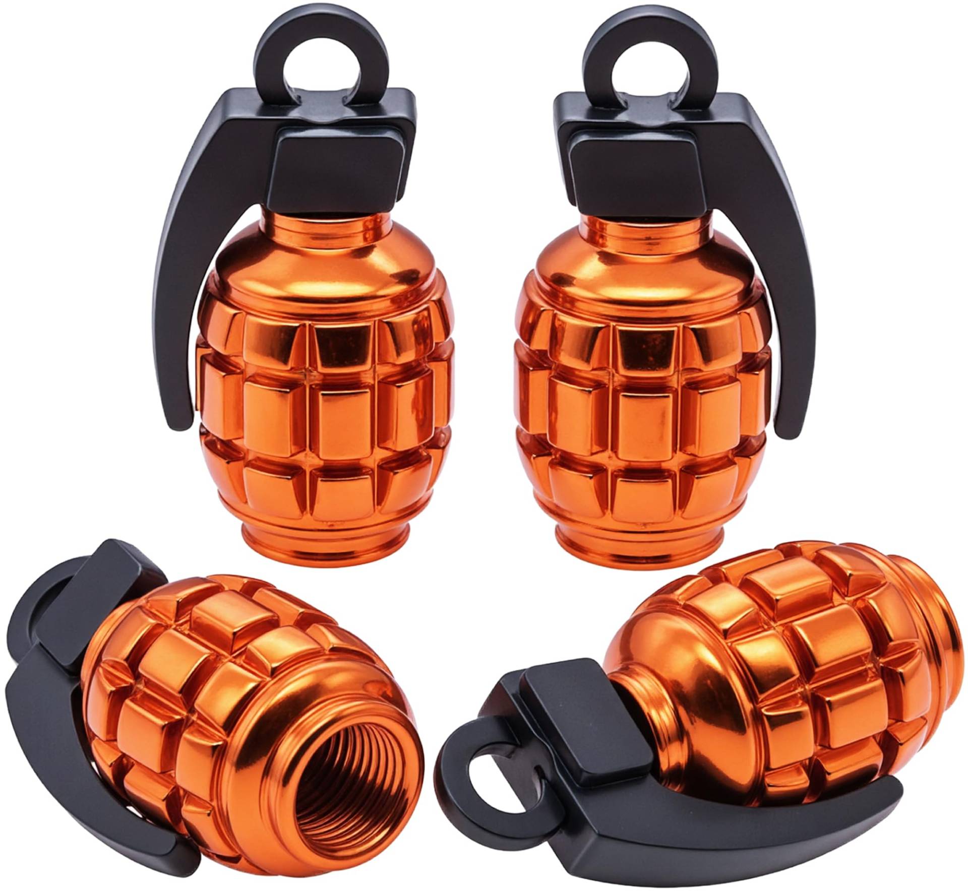 MEAJOO Reifenventilkappen, Aluminiumlegierung, Reifenventilkappen, universelle Autoreifen-Ventilkappen für Autos, LKWs, SUV, Motorräder, Fahrräder und Fahrräder, Orange, 4 Stück MEAJOO Reifenventilkappen, Aluminiumlegierung, Reifenventilkappen, universelle Autoreifen-Ventilkappen für Autos, LKWs, SUV, Motorräder, Fahrräder und Fahrräder, Orange, 4 Stück von MEAJOO