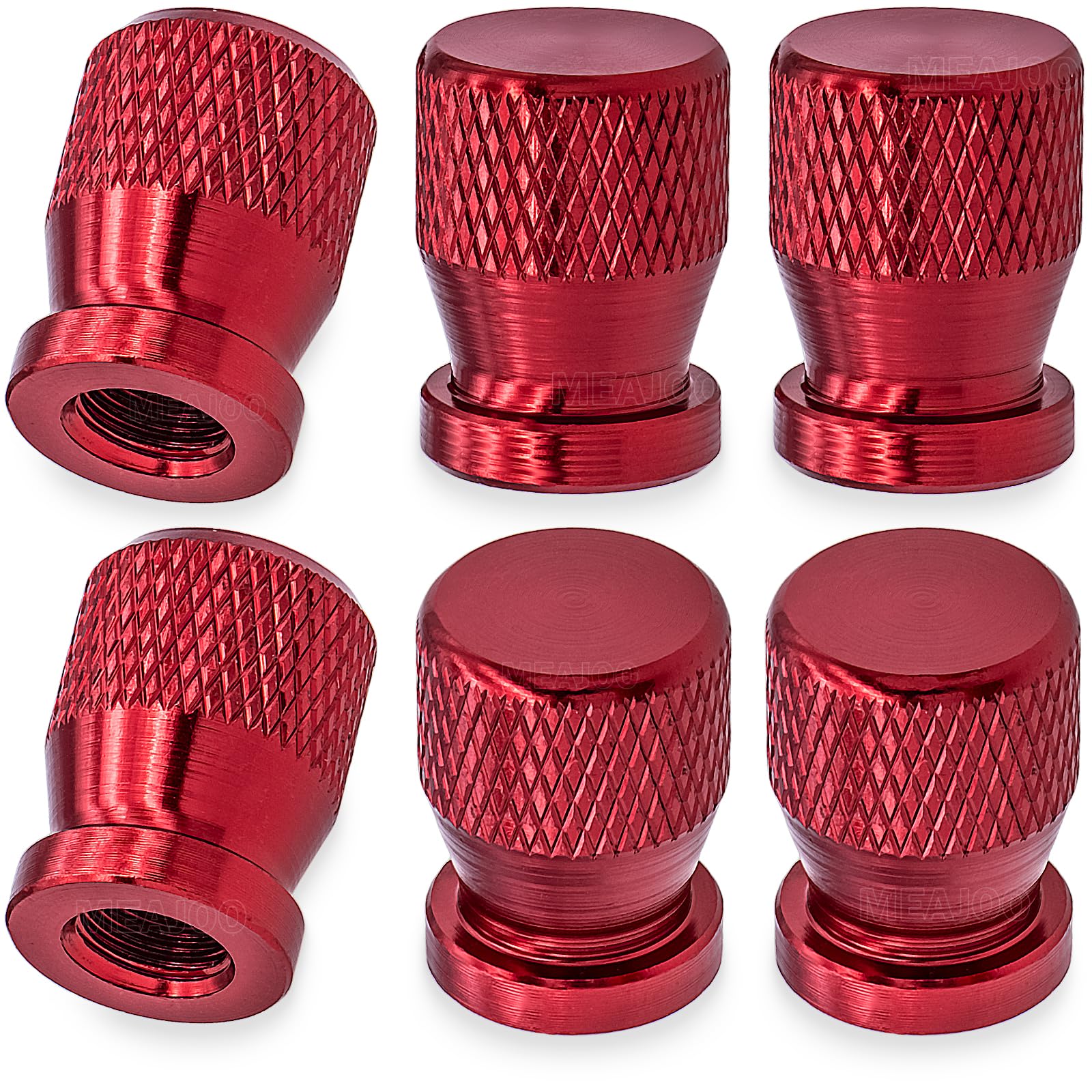 MEAJOO Ventilkappen für Autoreifen, eloxierte Premium-Legierung, Luftkappen, Zubehör, korrosionsbeständig, auslaufsicher, universell für Autos, SUVs, Fahrräder, LKWs und Motorräder, Rot, 6 Stück MEAJOO Ventilkappen für Autoreifen, eloxierte Premium-Legierung, Luftkappen, Zubehör, korrosionsbeständig, auslaufsicher, universell für Autos, SUVs, Fahrräder, LKWs und Motorräder, Rot, 6 Stück von MEAJOO