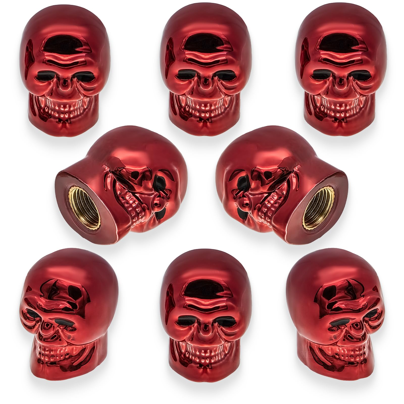 MEAJOO Ventilkappen im Totenkopf-Stil, mit O-Gummiring, universelle Kupferkern-Reifenventilkappen für Autos, SUV, LKW, Fahrräder, Motorräder, Fahrräder, 8 Stück MEAJOO Ventilkappen im Totenkopf-Stil, mit O-Gummiring, universelle Kupferkern-Reifenventilkappen für Autos, SUV, LKW, Fahrräder, Motorräder, Fahrräder, 8 Stück von MEAJOO