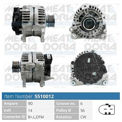 Meat & Doria Generator [Hersteller-Nr. 5510012] für Audi, Seat, Skoda, VW von MEAT & DORIA