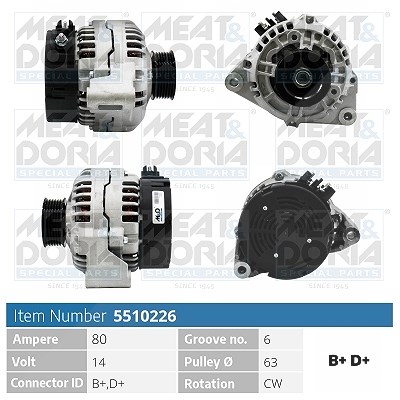 Meat & Doria Generator [Hersteller-Nr. 5510226] für Citroën, Fiat, Peugeot von MEAT & DORIA