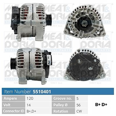 Meat & Doria Generator [Hersteller-Nr. 5510401] für Opel, Renault, Vauxhall von MEAT & DORIA