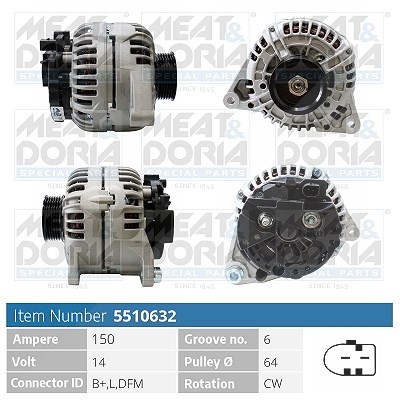 Meat & Doria Generator [Hersteller-Nr. 5510632] für Audi, Skoda, VW von MEAT & DORIA