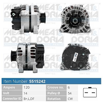 Meat & Doria Generator [Hersteller-Nr. 5515242] für Citroën, Peugeot von MEAT & DORIA