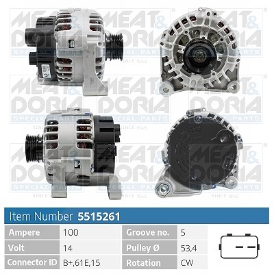 Meat & Doria Generator [Hersteller-Nr. 5515261] für Land Rover, Mg, Rover von MEAT & DORIA