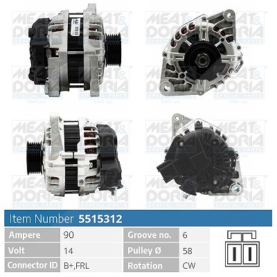 Meat & Doria Generator [Hersteller-Nr. 5515312] für Hyundai, Kia von MEAT & DORIA