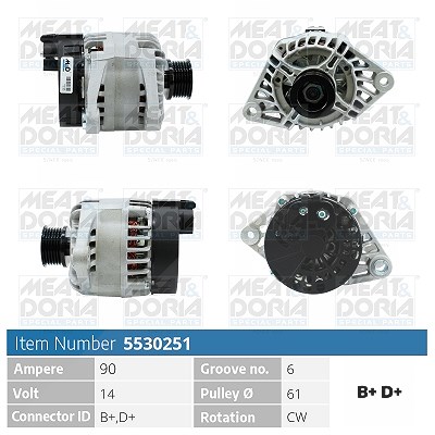 Meat & Doria Generator [Hersteller-Nr. 5530251] für Alfa Romeo, Fiat, Lancia von MEAT & DORIA