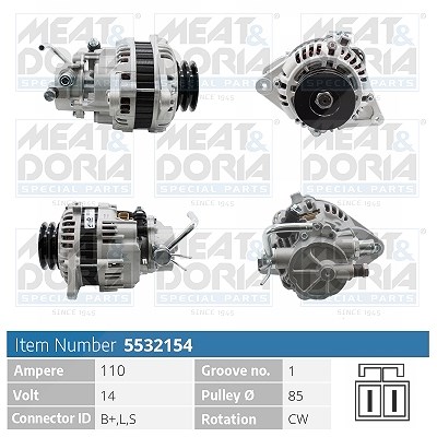 Meat & Doria Generator [Hersteller-Nr. 5532154] für Hyundai, Mitsubishi von MEAT & DORIA