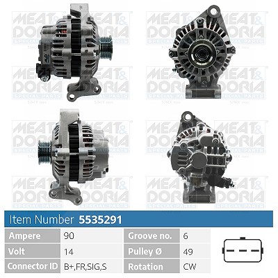 Meat & Doria Generator [Hersteller-Nr. 55351000] für Mazda von MEAT & DORIA