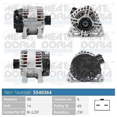 Meat & Doria Generator [Hersteller-Nr. 5540364] für Citroën, Peugeot von MEAT & DORIA