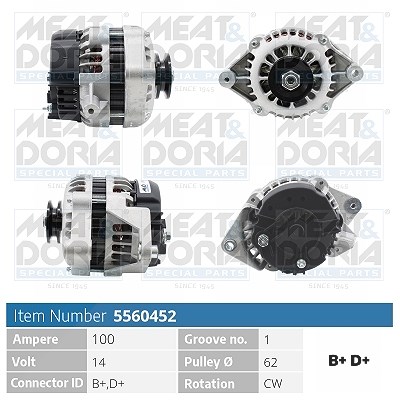 Meat & Doria Generator [Hersteller-Nr. 5560452] für Opel, Vauxhall von MEAT & DORIA