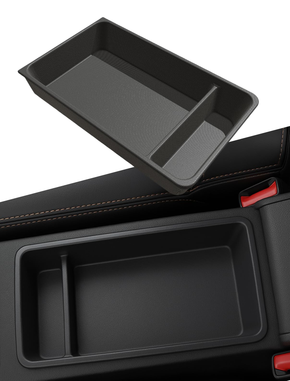 MEDZUK Armlehnen Kompatibel mit Renault 4 E-Tech 2025 2026 Mittelkonsole Aufbewahrungsbox, Handschuhfach Auto Zubehör Multifunktionaler Center Console Organizer Tray (Schwarz, Aufbewahrungsbox 1) von MEDZUK