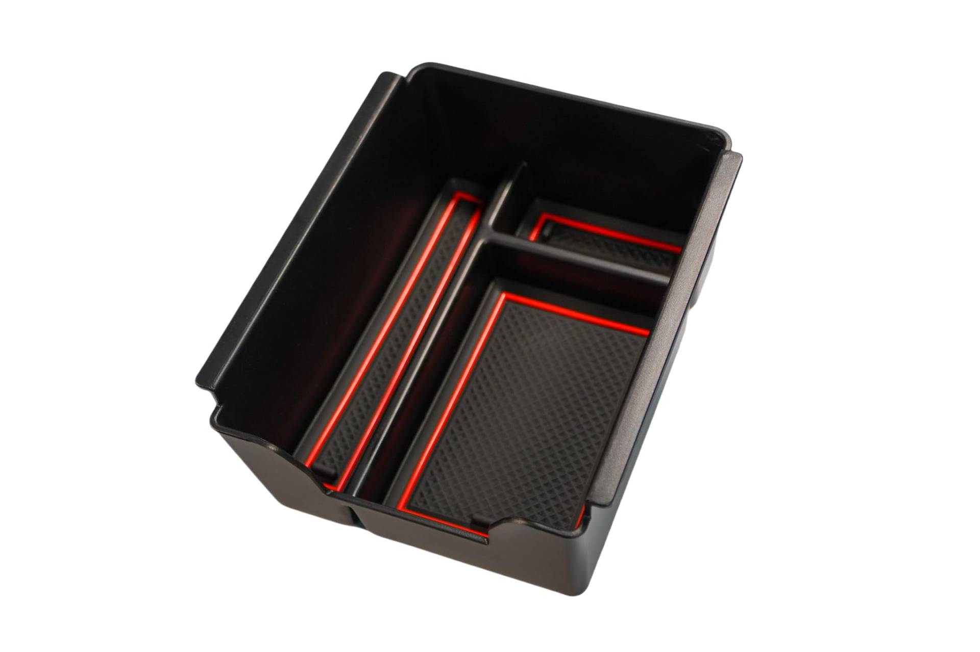 MEDZUK Kompatibel mit Dacia Bigster 2025-2026 Auto Mittelkonsole Aufbewahrungsbox, Auto Zubehör Multifunktionaler Center Console Organizer Tray (Rot, TYPE B) von MEDZUK