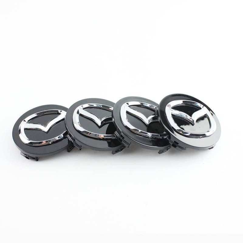 4 Stück Auto Nabendeckel Radmittenkappen für Mazda CX3 52mm, Nabenkappen Radnabenkappen Staubschutzabdeckung Radnabenabdeckung Wasserdicht Zubehör,Black von MEFFEE