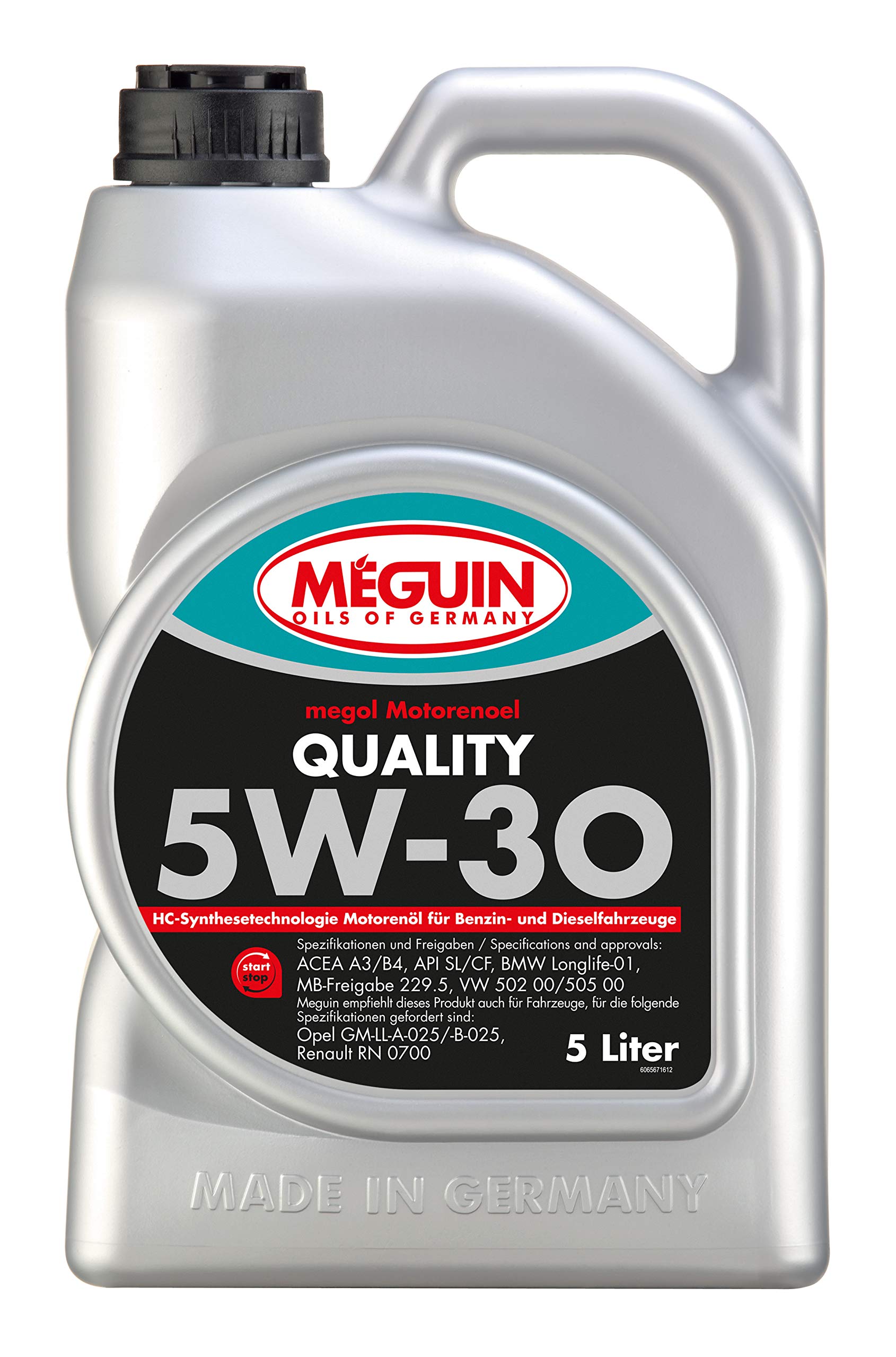 Meguin Megol Quality SAE 5W-30 | 5 L | Synthesetechnologie Motoröl | Art.-Nr.: 6567, farblos Meguin Megol Quality SAE 5W-30 | 5 L | Synthesetechnologie Motoröl | Art.-Nr.: 6567, farblos von Meguin