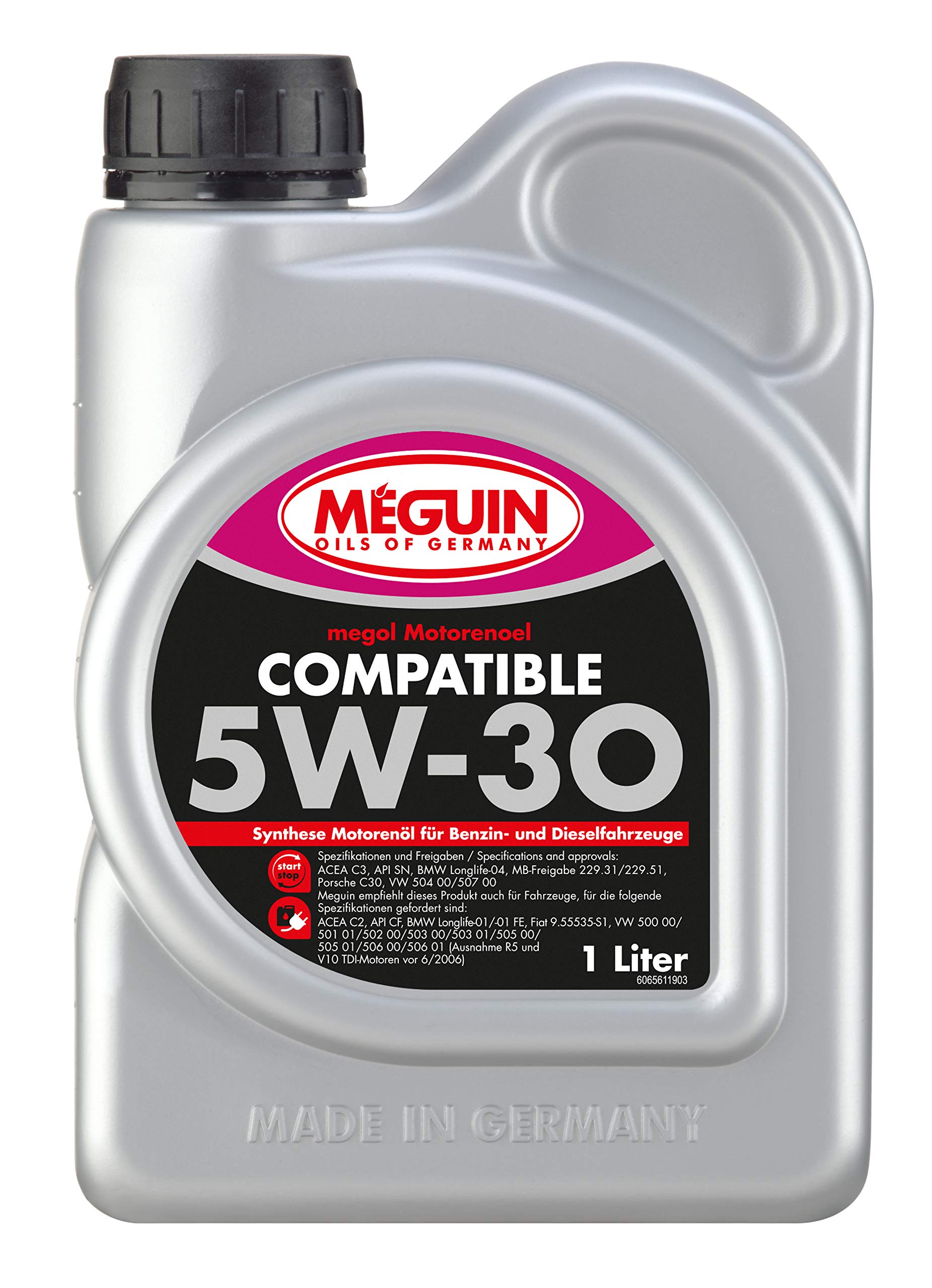 Meguin Megol Compatible SAE 5W-30 Plus | 1 L | Synthesetechnologie Motoröl | Art.-Nr.: 6561, farblos Meguin Megol Compatible SAE 5W-30 Plus | 1 L | Synthesetechnologie Motoröl | Art.-Nr.: 6561, farblos von Meguin