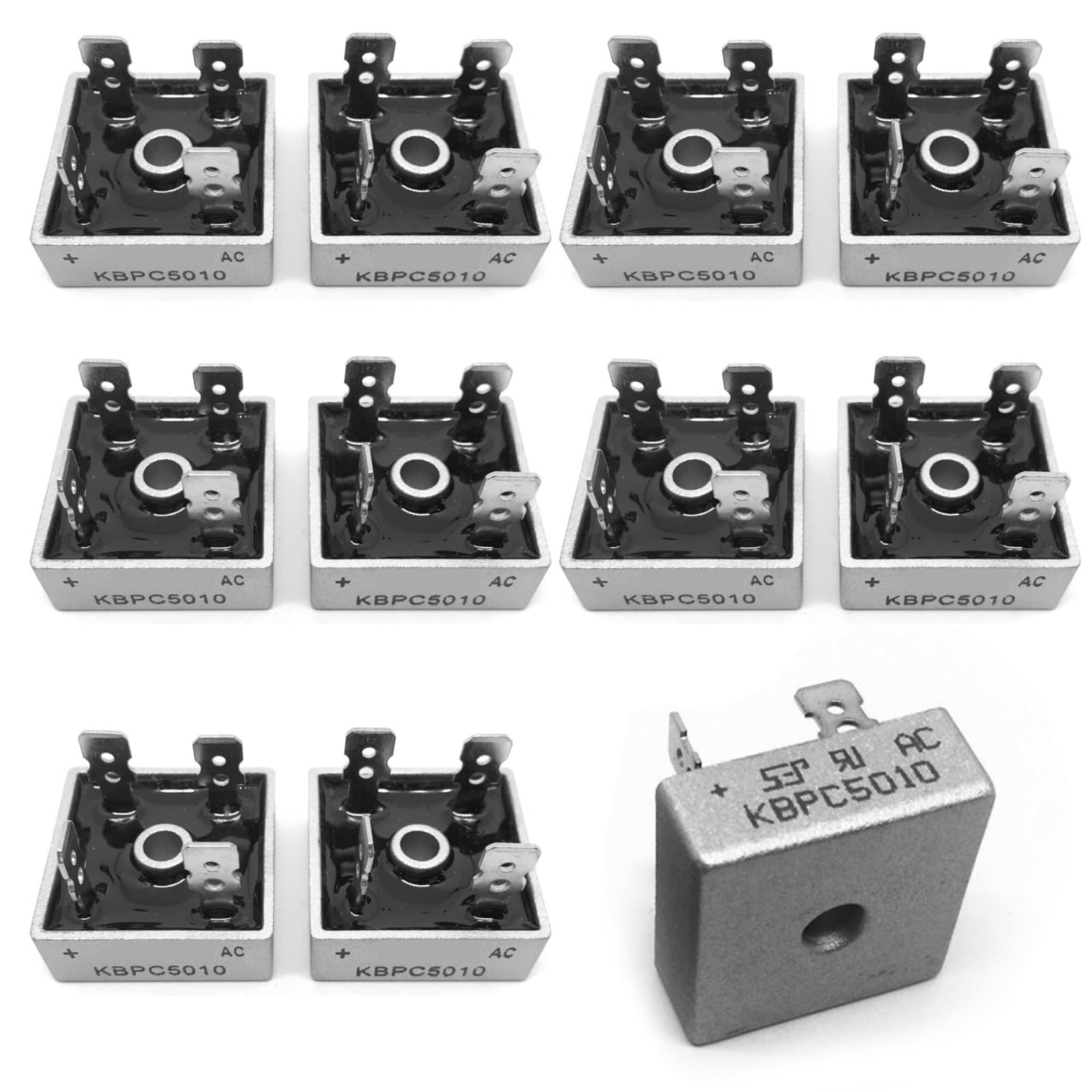 MEGYAD KBPC5010 Brückengleichrichter 10 Stücke: Einphasige Diodenbrücke Gleichrichter 50 Amp 1000 Volt Elektronische Siliziumdioden, 50A 1000V Einphasig Vollwelle Metallgehäuse 4 Pin Durchgangsloch MEGYAD KBPC5010 Brückengleichrichter 10 Stücke: Einphasige Diodenbrücke Gleichrichter 50 Amp 1000 Volt Elektronische Siliziumdioden, 50A 1000V Einphasig Vollwelle Metallgehäuse 4 Pin Durchgangsloch von MEGYAD