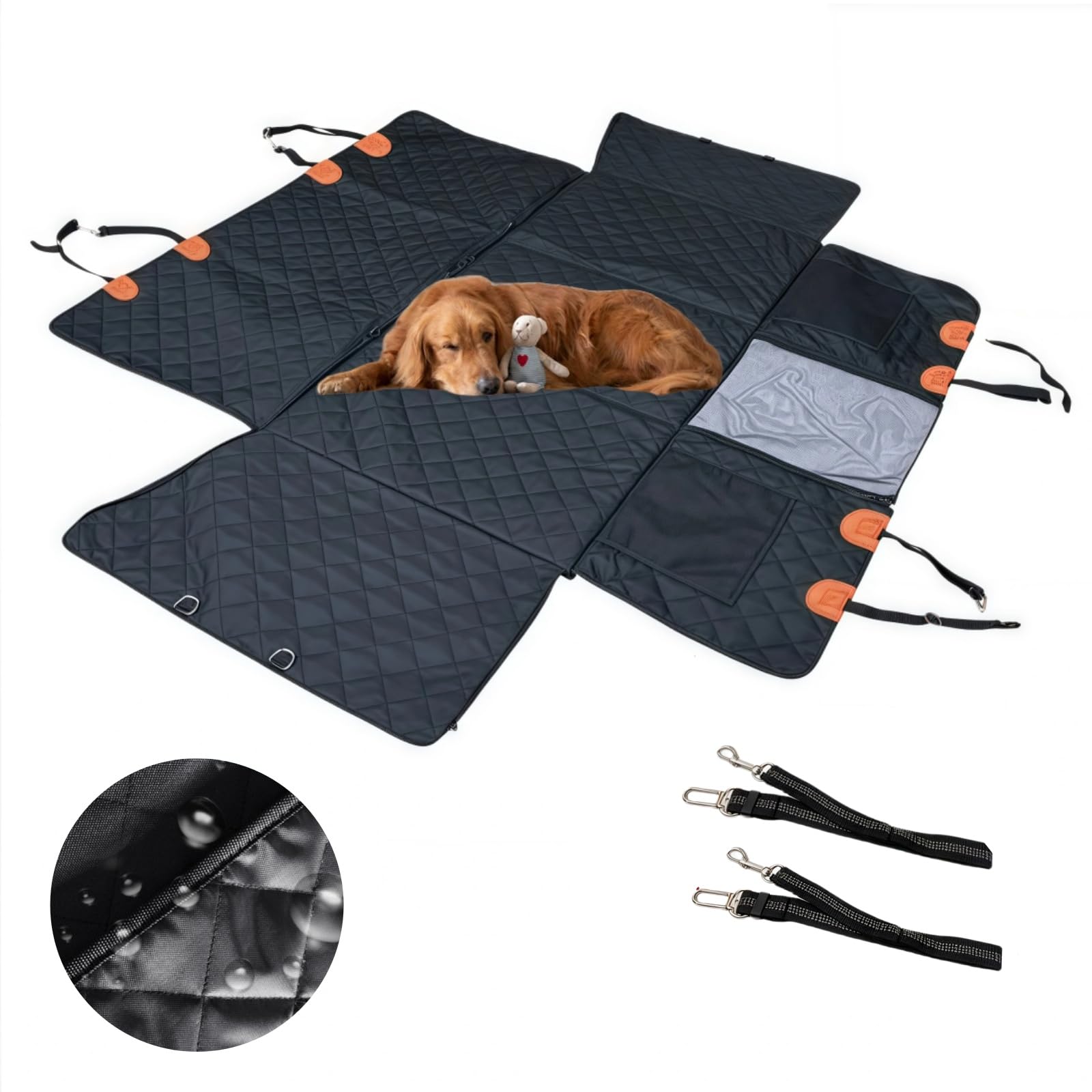MEIION bellolove automatte Hund rückbank Fester Boden einklappbar hundematte Auto Hundedecke Auto Rückbank mit Sichtfenster und Seitenschutz, Wasserdicht, Kratzfest, rutschfest, Universelle MEIION bellolove automatte Hund rückbank Fester Boden einklappbar hundematte Auto Hundedecke Auto Rückbank mit Sichtfenster und Seitenschutz, Wasserdicht, Kratzfest, rutschfest, Universelle von MEIION