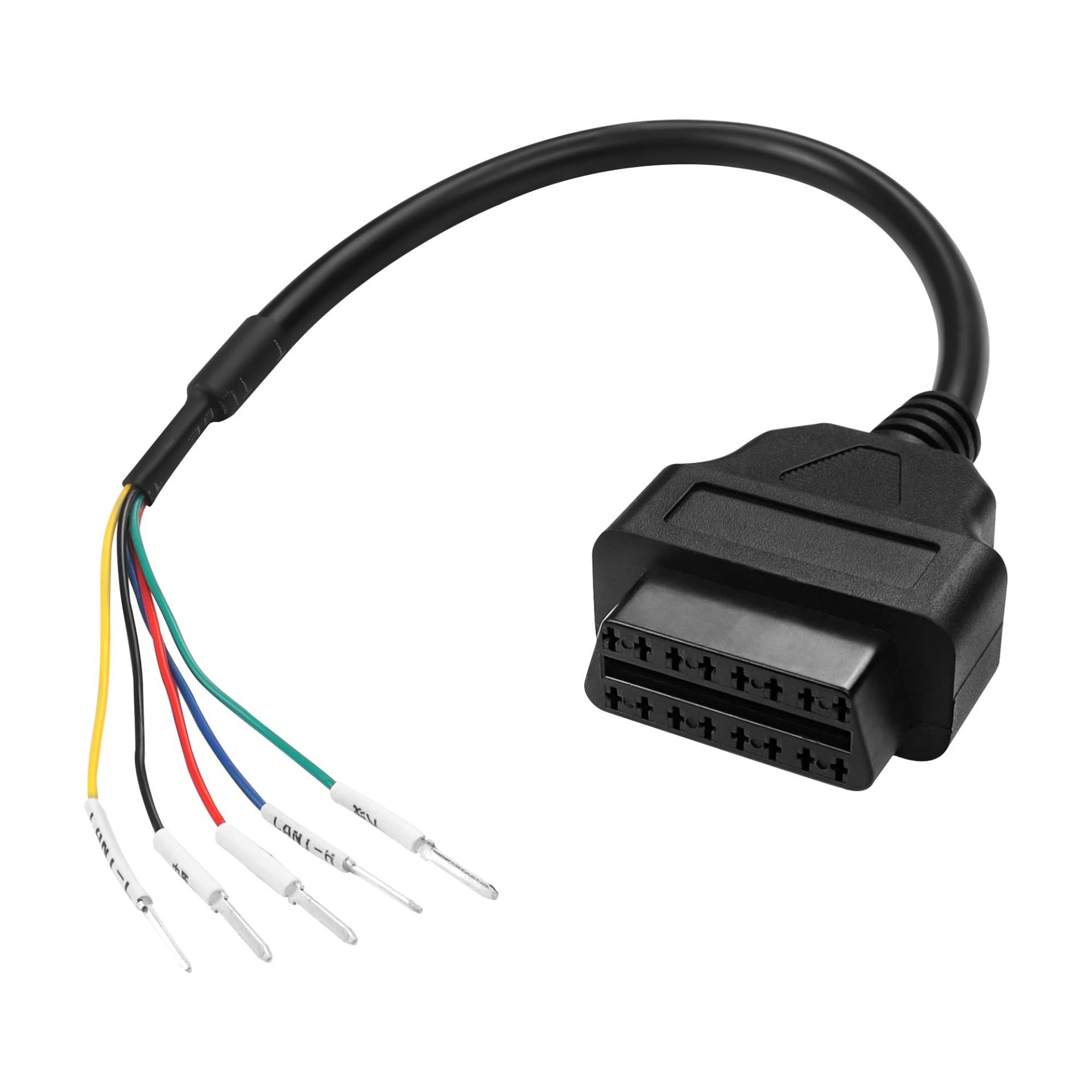 MEIRIYFA OBD OBD2 16 Pin Female Connector K Line CAN Line Jumper Tester Diagnosekabel Adapter, OBDII zu 5Pin Jumper Tester Drahtkabel DIY für Fahrzeug Motorrad Auto Truck - 35cm von MEIRIYFA