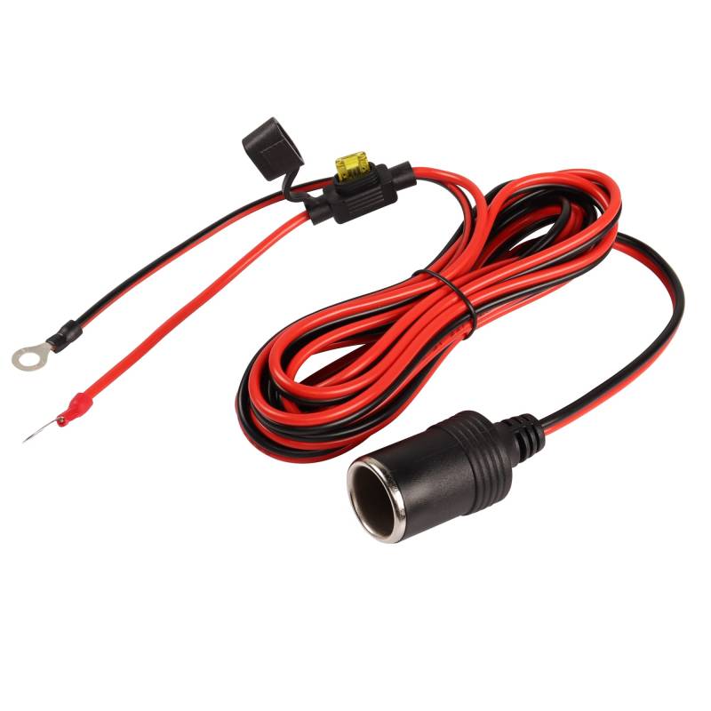 MEIRIYFA Zigarettenanzünder-Buchse mit Öse, Stecker, Netzteil, Ladekabel, 12 V/24 V, Auto-Buchse auf 0,6 cm O-Ring-Terminal, 3,5 m von MEIRIYFA