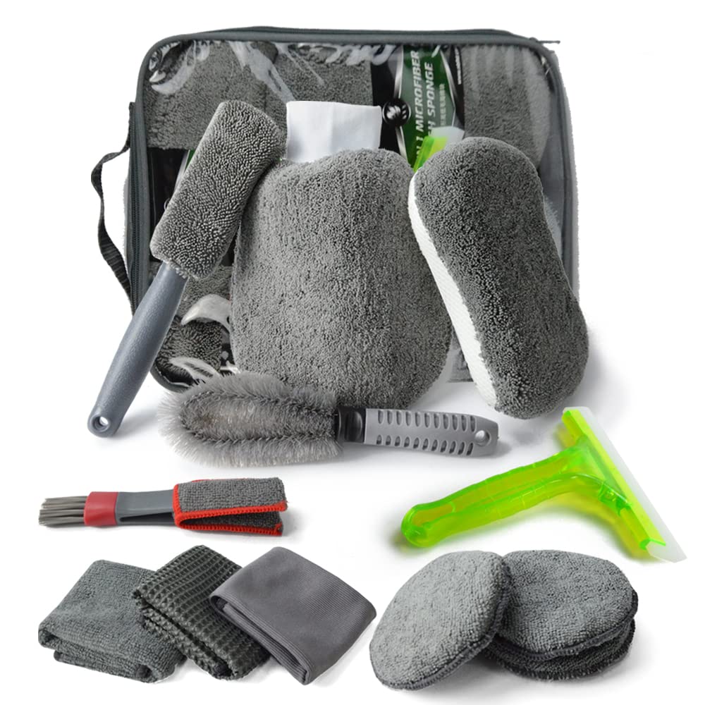 MEISHANG Auto reinigungsset Innen Aussen, Pflege Kit, Autopflege Reinigung, Reinige, Autowäsche Set mit Reifenbürste, Mehrzweck-Reinigungstüchern, Schwarz MEISHANG Auto reinigungsset Innen Aussen, Pflege Kit, Autopflege Reinigung, Reinige, Autowäsche Set mit Reifenbürste, Mehrzweck-Reinigungstüchern, Schwarz von MEISHANG