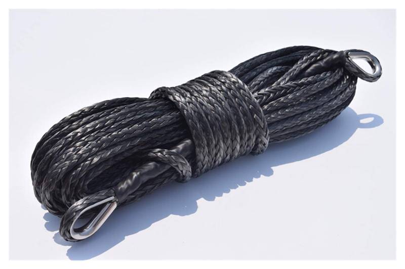 10mm * 26m Winde Seilverlängerung, 3/8 "Synthetisches Windenseil, Plasmawinchkabel(Noir) von MEIVIYA