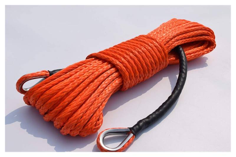 10mm * 26m Winde Seilverlängerung, 3/8 "Synthetisches Windenseil, Plasmawinchkabel(Orange) von MEIVIYA