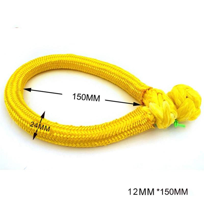 12mm * 150mm große weiche Fesseln, Uhmwpe Winch-Fessel for Offroad, LKW, synthetischer Schäkel(Gold) von MEIVIYA