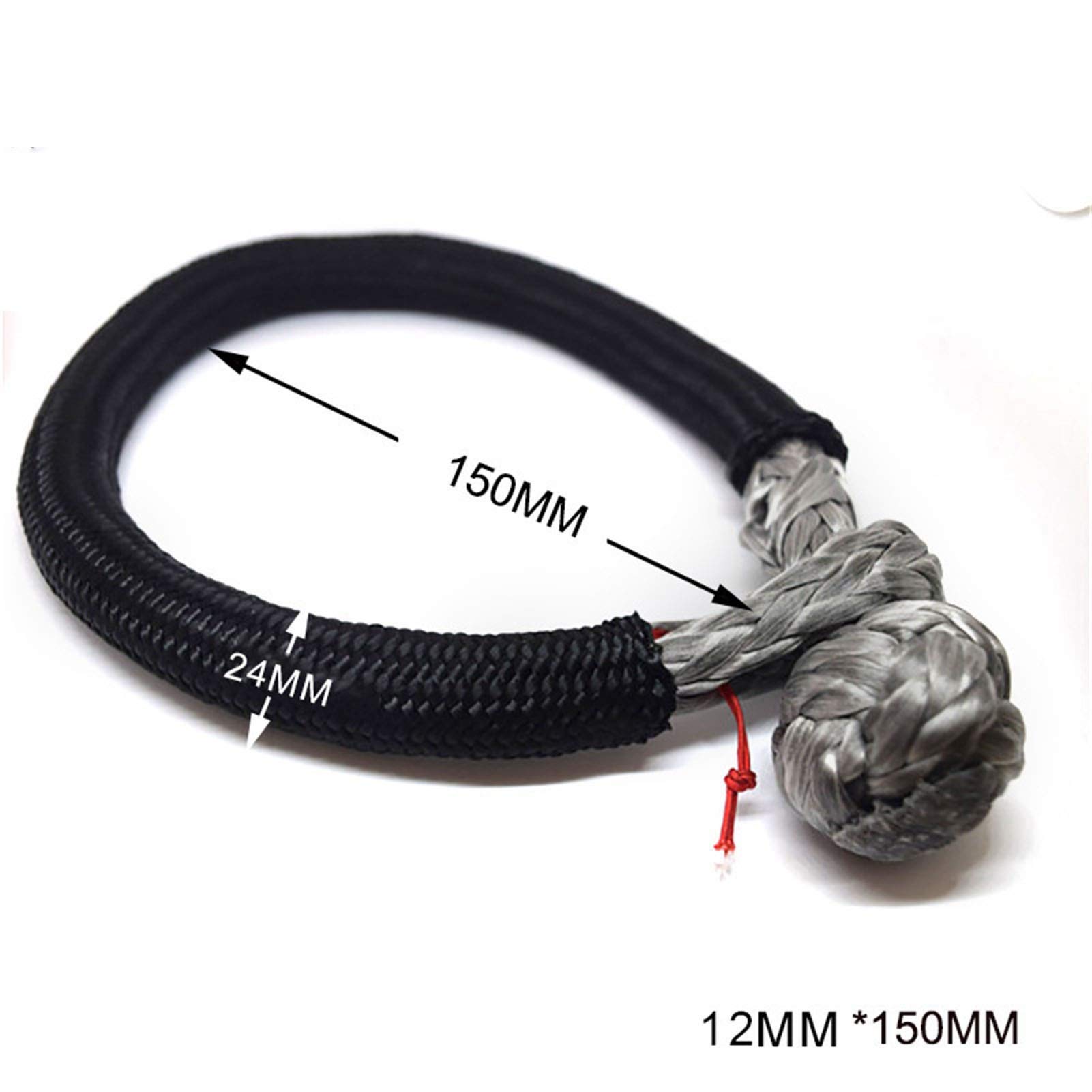 12mm * 150mm große weiche Fesseln, Uhmwpe Winch-Fessel for Offroad, LKW, synthetischer Schäkel(Noir) von MEIVIYA