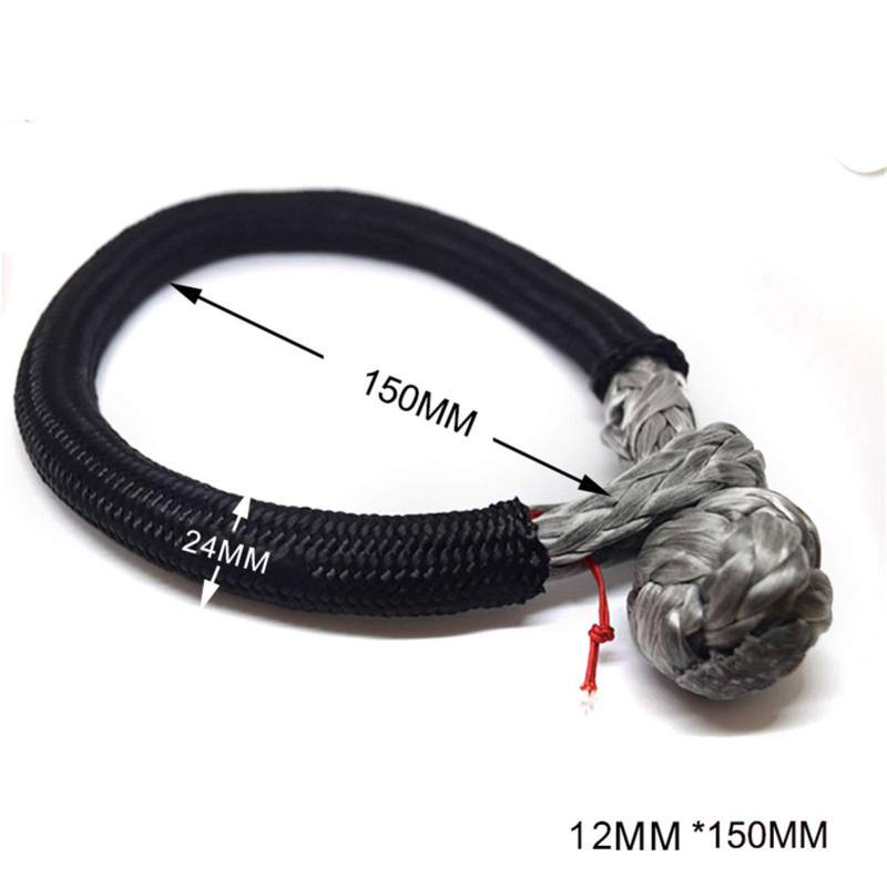 12mm * 150mm große weiche Fesseln, Uhmwpe Winch-Fessel for Offroad, LKW, synthetischer Schäkel(Noir) von MEIVIYA