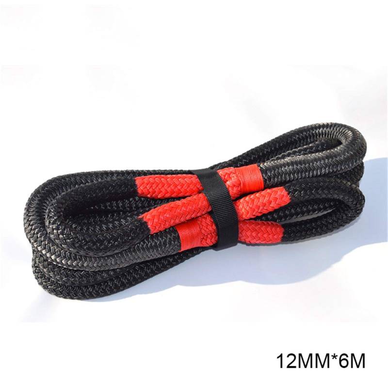 12mm * 6m kinetisches Erholungsseil, Energieerzeugungsseil, doppelt geflochtenes Nylonseil for 4x4 von der Straße(Noir) von MEIVIYA