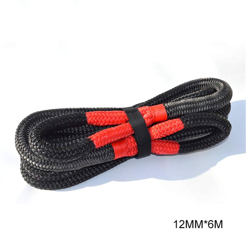3/4 "* 20ft kinetisches Seil, 19mm * 6m Energieseil, doppelt geflochtenes Erholungsseil, Abschleppseile(Black 12mm 6m) von MEIVIYA