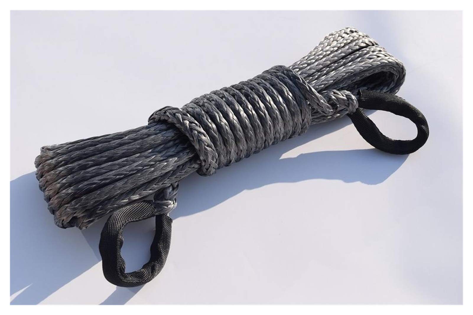 3/8 "* 50ft synthetische Winde-Seilverlängerung, 10-mm-ATV-Windekabel, Synthetisches Seil, Abschleppseil for Offroad-Autoteile(Grey) von MEIVIYA