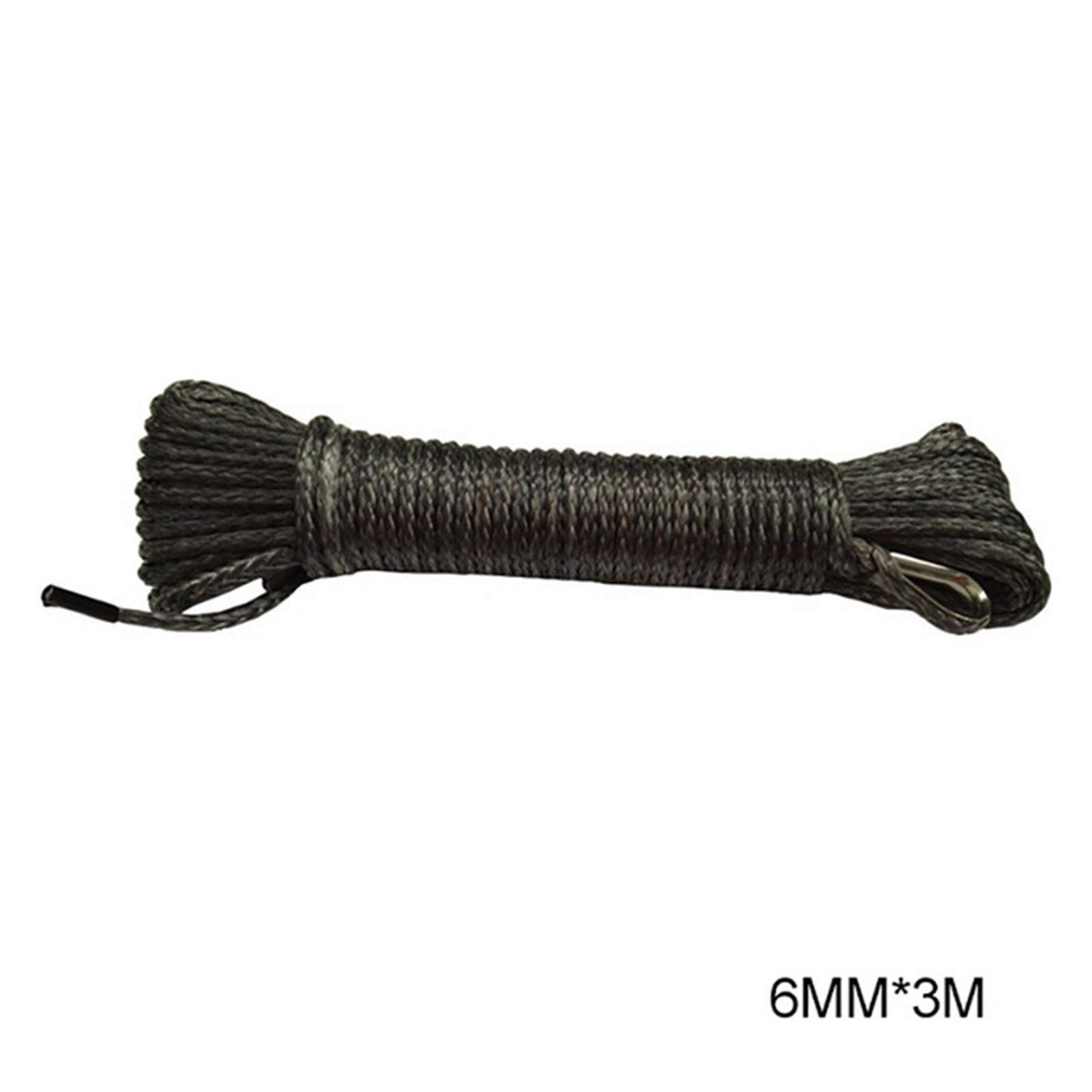 5mm * 15m 4mm * 15m ATV Winch Seil, Synthetisches Seil, ATV Winch Zubehör, Bootswindekabel, Winde Seil(Grey 4mmx15m) von MEIVIYA
