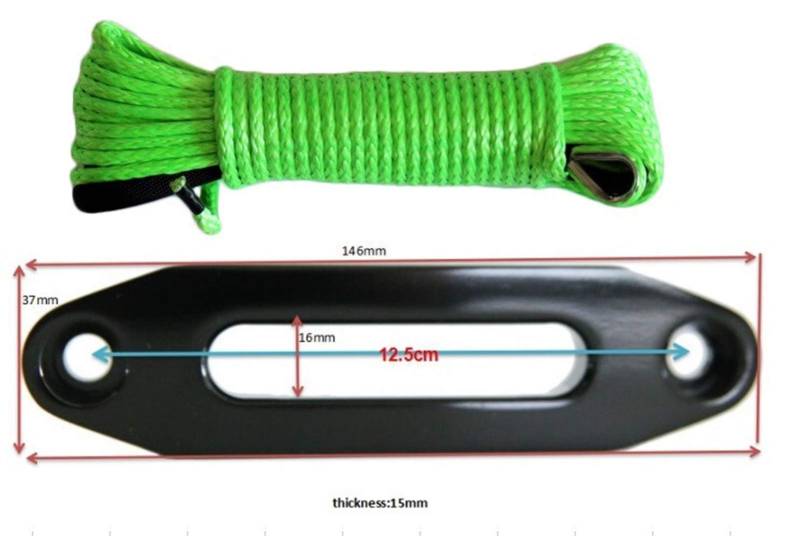 5mm * 15m grün synthetischer Winde-Seil 4000LBs-Hawse Fairlead, ATV Winch-Kabel, Bootswindeseil, Plasma-Seil hinzufügen von MEIVIYA
