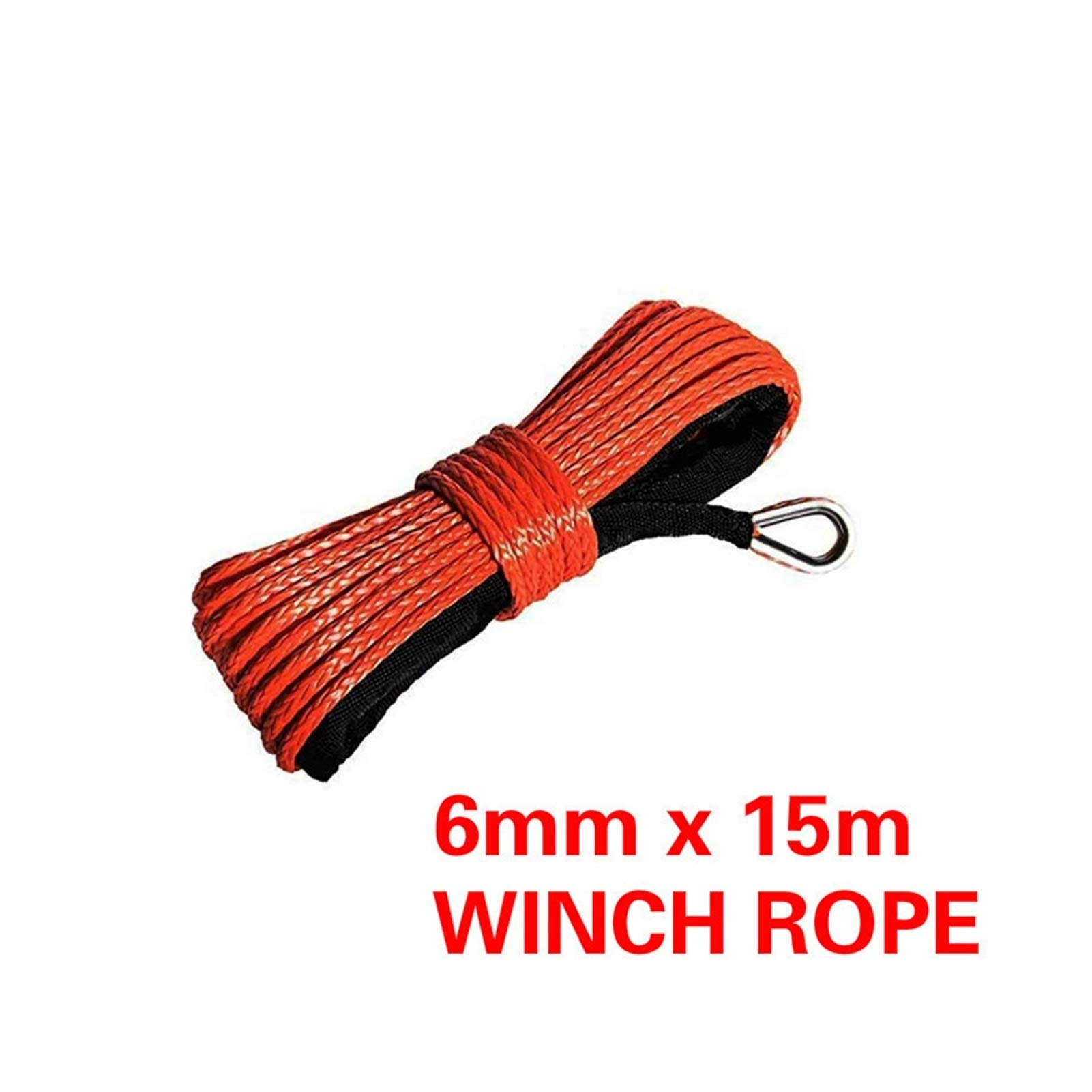 7.700 lbs 6mm x 15m Plasmakabel Synthetische Windelinie Uhmwpe Seil mit Mantelauto Zubehör Auto Schleppseil Anhängergürtel(A) von MEIVIYA