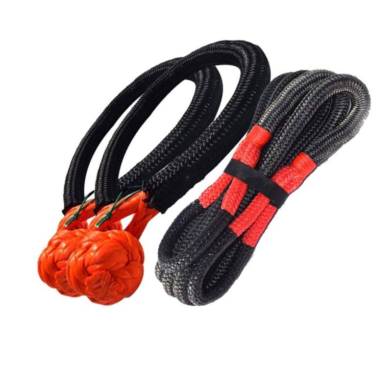 8mm * 110mm weiche Fesseln 19mm * 6m kinetisches Erholungsseil for ATV UTV SUV-Erholung Abschleppen Offroad-Teile Rote Orange von MEIVIYA