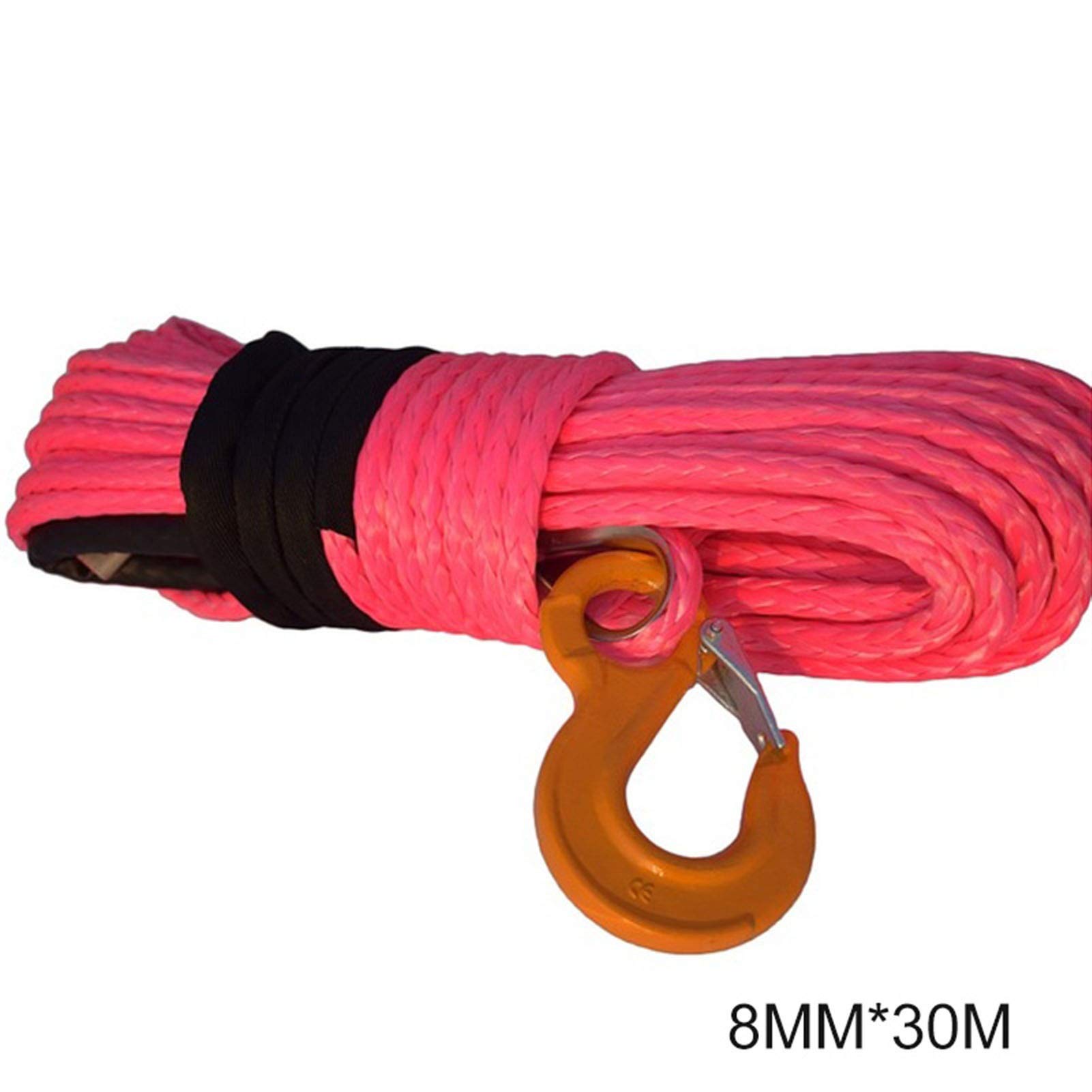 8mm * 30m ATV Winchkabel, Synthetisches Windenseil, Schleppseilauto for ATV UTV SUV OFN Racing(Rood) von MEIVIYA