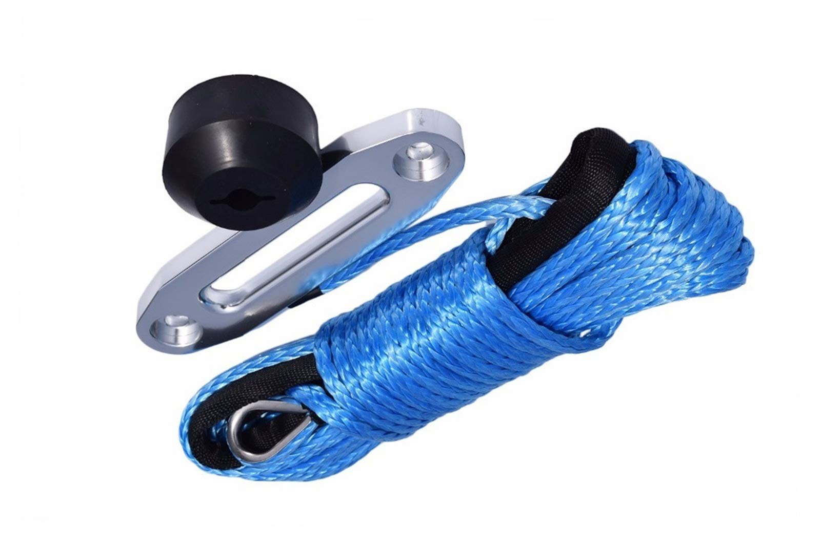 Blau 6mm * 15m Synthetisches Windenseil 4500 lbs Hawse Fairlead und Winde Gummistopper, Bootswindekabel, Plasmaseil Blau 6mm * 15m Synthetisches Windenseil 4500 lbs Hawse Fairlead und Winde Gummistopper, Bootswindekabel, Plasmaseil von MEIVIYA