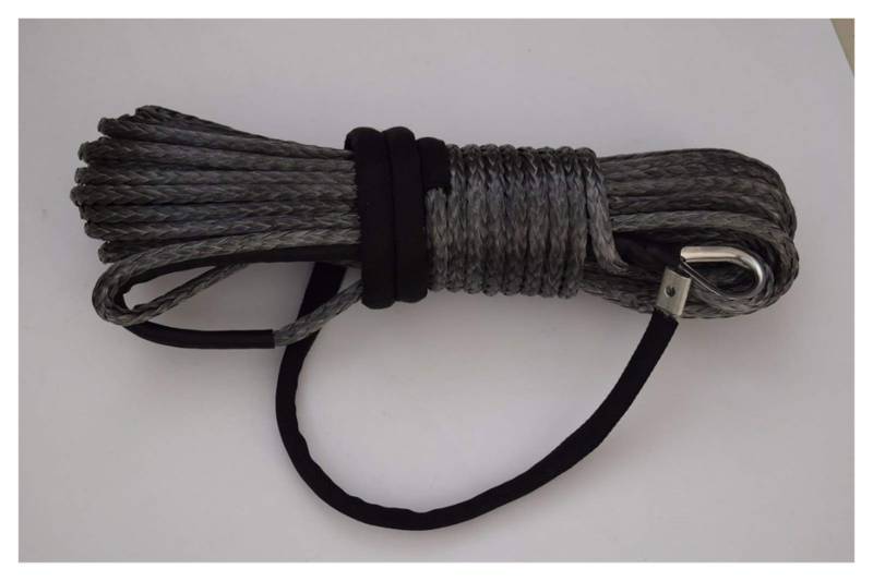 Grau 10mm * 30m Synthetisches Seil, Ersatzwindeseil, 3/8 "Off-Straßenseil, Synthetisches Windenkabel von MEIVIYA