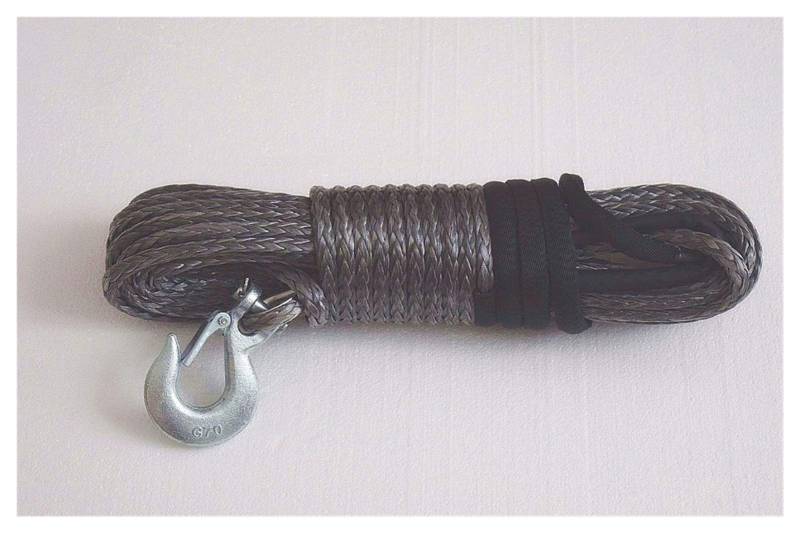 Grau 3/8 "* 100ft Synthetisches Seil, Ersatzwindekabel, 3/8" AUS RAUSTROAD Seil, Spektrenseil, Abschleppseil von MEIVIYA