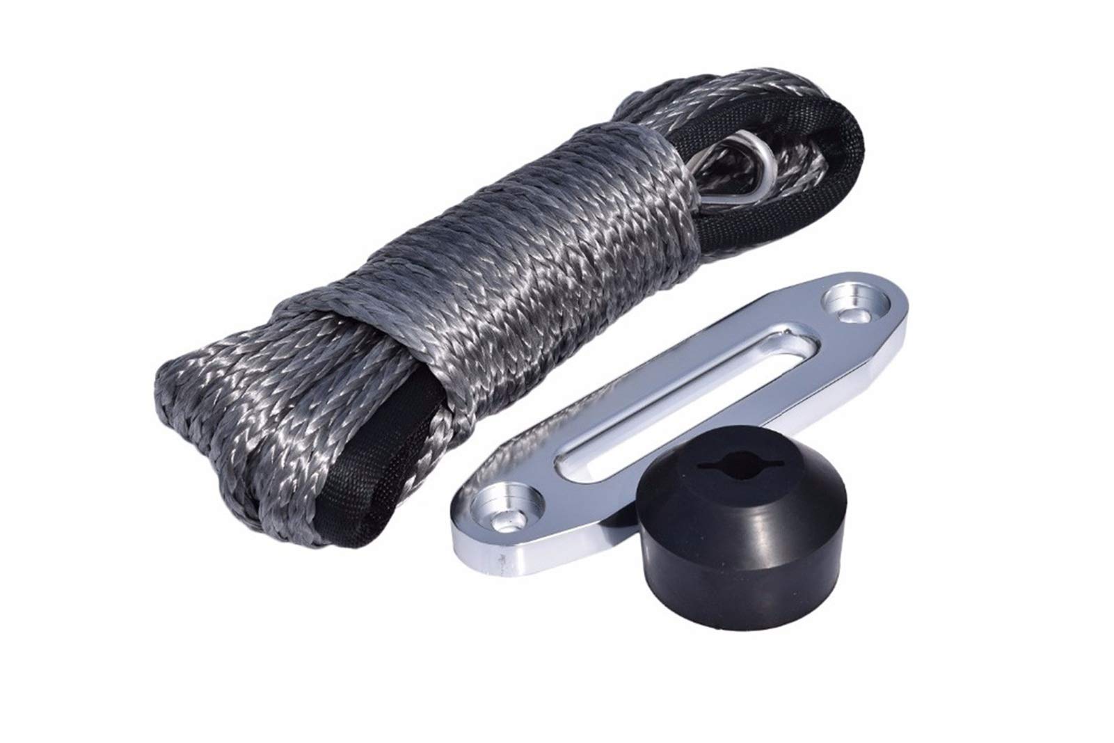 Grau 6mm * 15m Synthetische Winde-Kabelseil 4500 lbs Hawse Fairlead und Winde Gummistopper, Kevlar Winch Seil, Plasmaseil Grau 6mm * 15m Synthetische Winde-Kabelseil 4500 lbs Hawse Fairlead und Winde Gummistopper, Kevlar Winch Seil, Plasmaseil von MEIVIYA