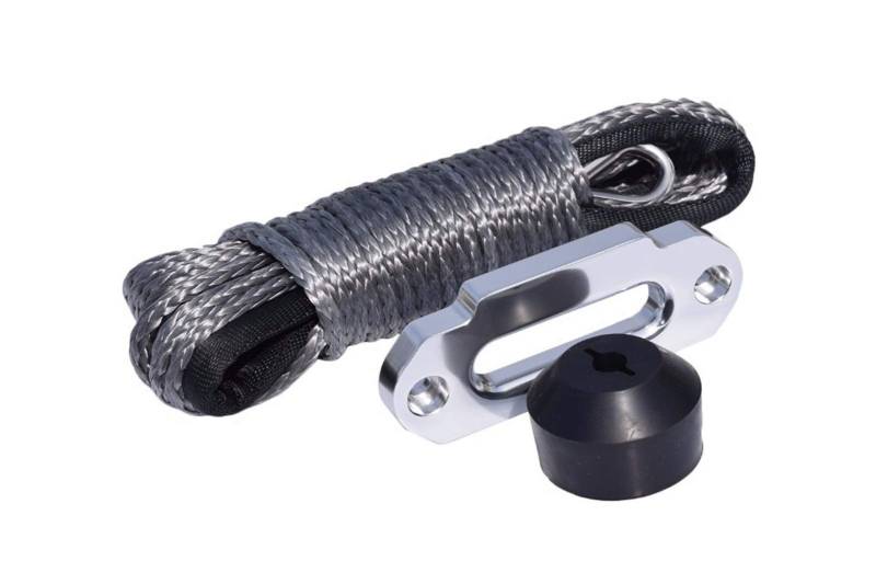 Grau 6mm * 15m Synthetisches Winchseil ATV-Winde Fairlead und Winch Haken Halt, Bootswindekabel, Off Road Seil von MEIVIYA