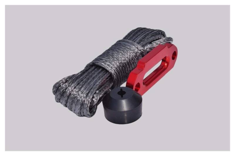 Grau 6mm * 15m Synthetisches Windenseil 4000lbs und Winde-Stopper-Hakenschoner, ATV Winch-Kabel, Uhmwpe-Seil von MEIVIYA