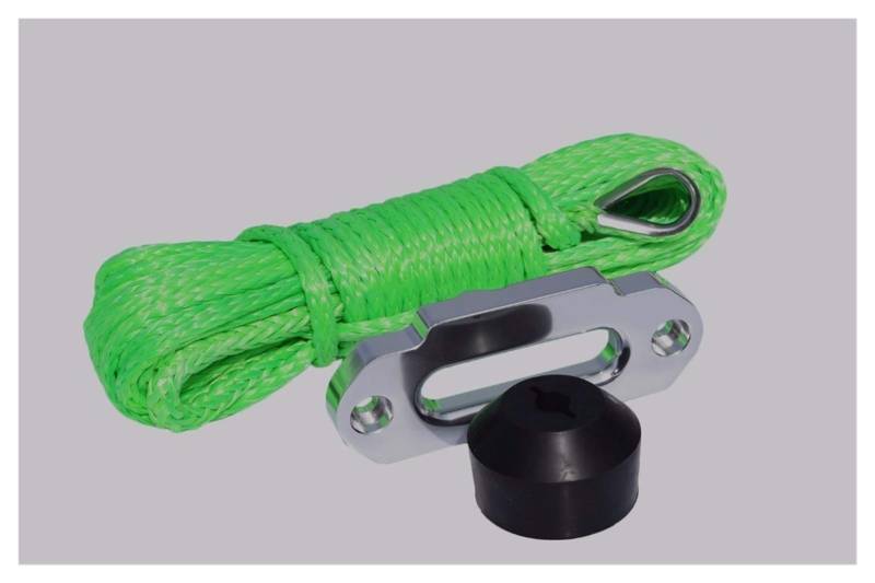 Grün 6mm * 15 m Boot Winde Seil Hinzufügen Hawse Fairlead und Winch Haken Stop, ATV Winchkabel, Synthetisches Seil von MEIVIYA