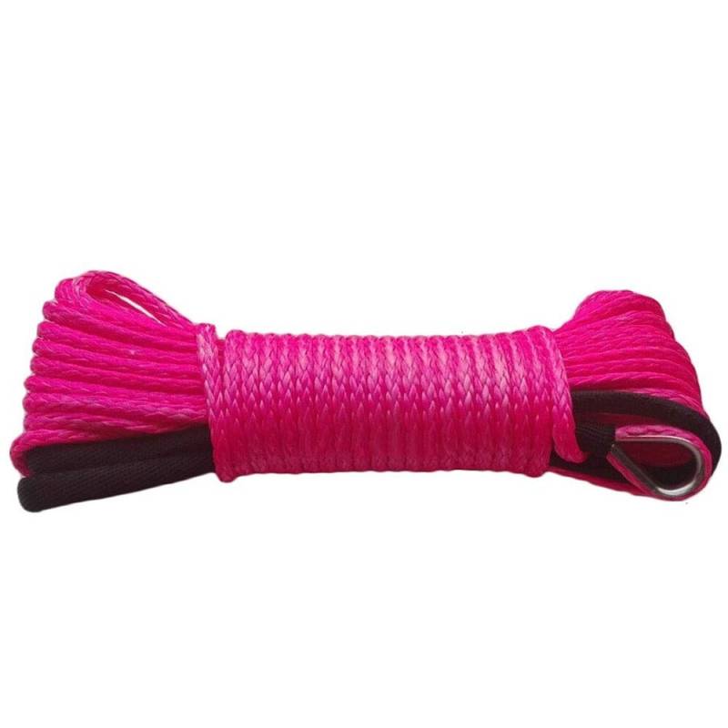 Rosa 5mm * 15m Synthetisches Seil mit ATV Hawse Fairlead, ATV Winch-Kabel, Winde Seilführung, AFF Road Seil von MEIVIYA