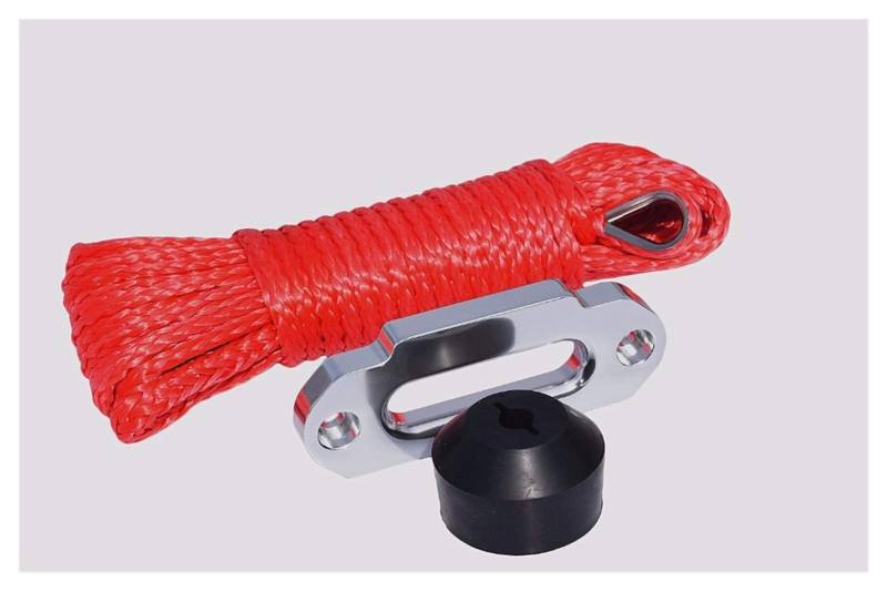 Rot 6mm * 15m Synthetisches Windekabel Hinzufügen ATV Winch Fairlead und Winkl Kabelhaken Stoppen Sie ATV Winchkabel, Off Road Seil von MEIVIYA