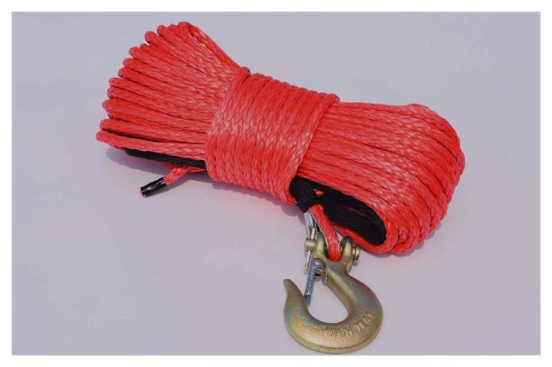 Rot 6mm * 30m ATV Synthetisches Windenseil, ATV-Windenrelais, Bootswindekabel, dauerhaftes Uhmwpe-Seil for ATV UTV-Fahrzeugauto-Motorrad von MEIVIYA