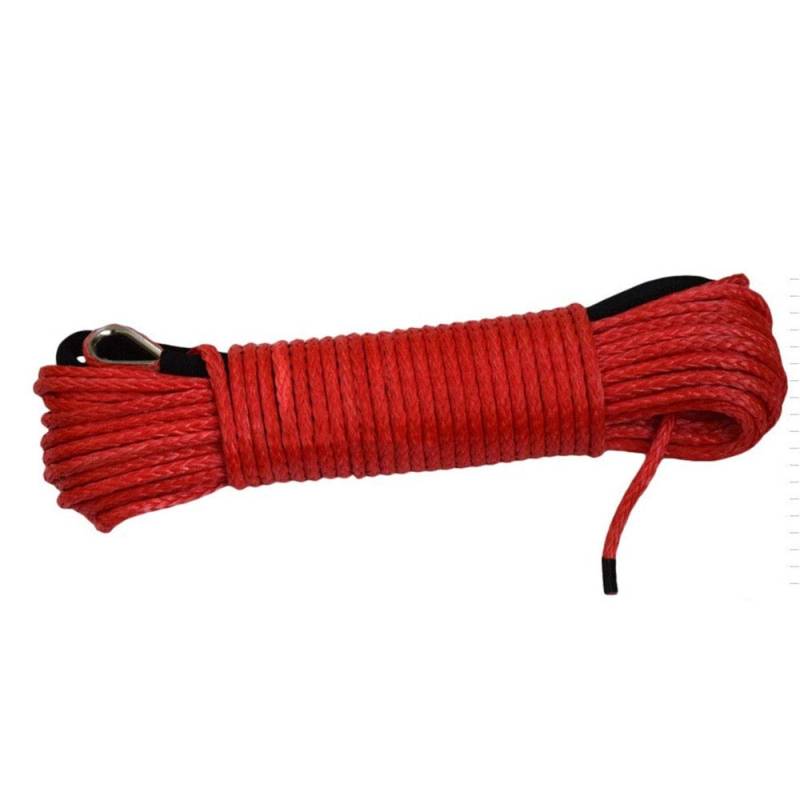 Rotes 6mm * 30m Winde Seil mit 4500 £ Aluminium Hawse Fairlead, Synthetisches Seil, Plasma-Seil, ATV-Winch-Linie von MEIVIYA